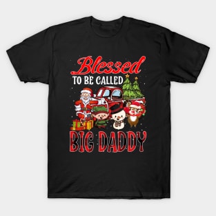 Blessed To Be Called Big Daddy Christmas Buffalo Plaid Truck T-Shirt